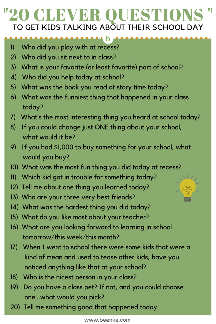 Questions To Ask Your Students On The First Day Of School